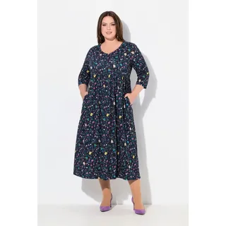 Ulla Popken Maxikleid A-Linie Paisleymuster Schwarz 54/56