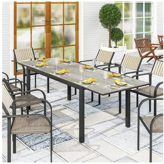 Outsunny Gartentisch Ausziehbar 160/240 x 90 x 74 cm Grau