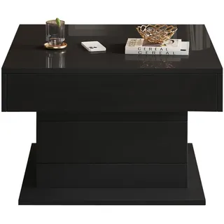 Stilvora Couchtisch, Schwarz, Holzwerkstoff, 1 Schubladen, Quadratisch,Quadratisch, 70x45x60 cm, Wohnzimmer, Wohnzimmertische, Couchtische