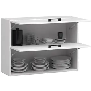 BDW - Küchenschrank Hängend - Oberschrank Küche - Weiß - 80x30x58cm, mit 2 x Klapptür und Griff - Küchenschränke Einzeln, Wandschrank, Küchenhängeschrank - OLIWIA G2 1 STK
