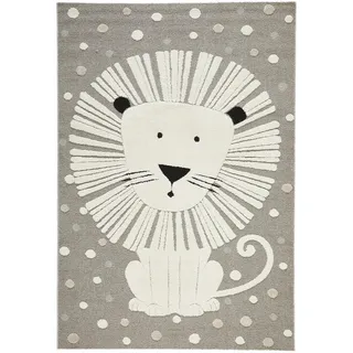 Ben'n'jen Kinderteppich Löwe, Grau, Textil, Tier, rechteckig, 80x150 cm, ISO 9001, Bsci, Oeko-Tex® Standard 100, Made in Turkey, für Fußbodenheizung geeignet, in verschiedenen Größen erhältlich, pflegeleicht, leicht zusammenrollbar, Teppiche & Böden, Teppiche, Teppich Kinderzimmer