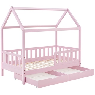 Kinderbett Marli 80 x 160 cm mit Bettkasten - Rosa