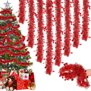 Lametta Weihnachtsbaum, 8PCS×2M Weihnachtsgirlande Lametta Girlande Weihnachten
