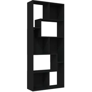 vidaXL Bücherregal Raumteiler Standregal Wandregal Aktenregal Sideboard Regal Büroregal Raumtrenner Schrank Büro Schwarz 67x24x161cm Holzwerkstoff