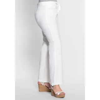 sheego Leinenhose Bootcuthose Weiß 44