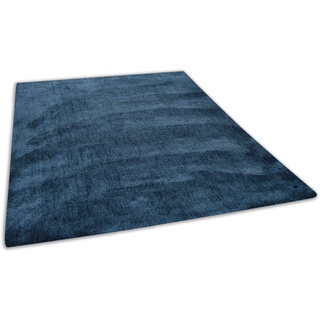 Hochflor-Teppich TOM TAILOR HOME "Shaggy Teppich Cozy" Teppiche Gr. B/L: 160 cm x 230 cm, 25 mm, 1 St., blau (petrol) Esszimmerteppiche