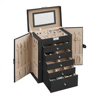 Songmics Schmuckschatulle mit 6 Ebenen