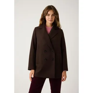 MORE & MORE Velours Long Caban Jacket espresso brown 38 - 38