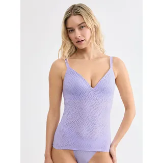 BH-Hemd SLOGGI "ZEROFeelBliss THE UP PushUpShirt", Damen, Gr. XL, N-Gr, lila (light lila), Spitze, Obermaterial: 64% Polyamid, 20% Elasthan, 16% Polyester, BHs BH-Hemd, unsichtbar mit Spitzenoptik