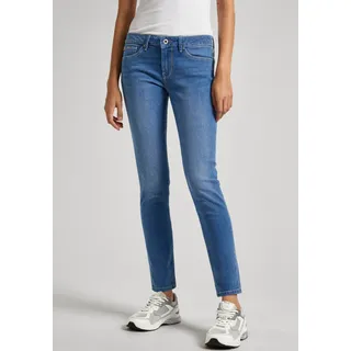 Skinny-fit-Jeans PEPE JEANS "SKINNY LW" Gr. 27, Länge 30, blau (medium used) Damen Jeans Röhrenjeans in verschiedenen Waschungen
