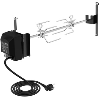 onlyfire BRK-6099 Edelstahl Grillspieße Set, Rotisserie Drehspieß mit Motor und 2 Fleischnadeln für Weber Smokey Mountain Cooker 57 cm