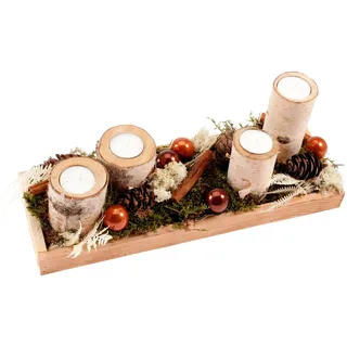 CreaFlor Home Adventskranz Adventsdeko, Handarbeit, natur, Weihnachtsdeko, H: 16cm