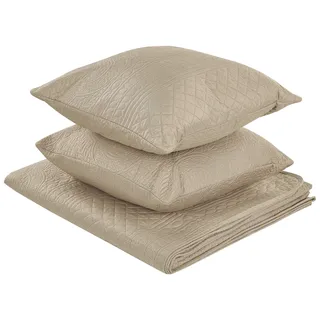 Beliani SHUSH Bettüberwurf 160 x 220 cm Taupe