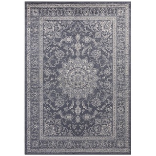 Teppich Samt Teppich Täbris Antik Look Orientalisches Design anthrazit silber, Teppich Boss, rechteckig, Höhe: 3 mm grau|silberfarben