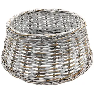 Spetebo Weihnachtsbaumdecke Rattan Weihnachtsbaumrock aus Weide 60 cm - weiß (1-tlg), Abdeckung für den Christbaum Ständer weiß