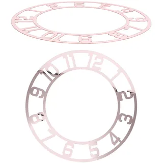 Ciieeo 2 Stück Acryl Uhr Zahlen Aufkleber Spiegelnde Runde Wanduhr Ziffernblätter in Roségold Selbstklebende Dekorative Uhrblätter für Wohnzimmer Büro Schlafzimmer