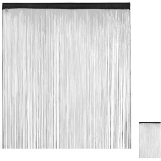 Relaxdays Fadenvorhang Tunneldurchzug 145 x 245 cm schwarz
