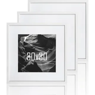 luxuskollektion Bilderrahmen Set Weiß 30x30 cm 3er Set