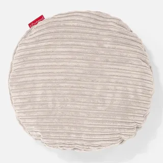 Lounge Pug Kissen Rund 50cm Cord Creme Zierkissen Sofakissen Dekokissen
