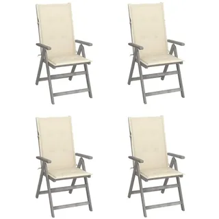 vidaXL Hochlehner Gartenstuhl 69 x 69 x 110 cm braun 4 St.