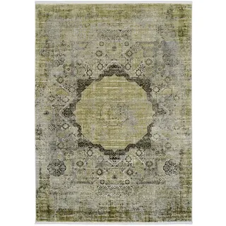Dieter Knoll Vintage-Teppich Tesoro, Grün, Textil, Abstraktes, rechteckig, 240x340 cm, Oeko-Tex® Standard 100, für Fußbodenheizung geeignet, pflegeleicht, Teppiche & Böden, Teppiche, Vintage-Teppiche