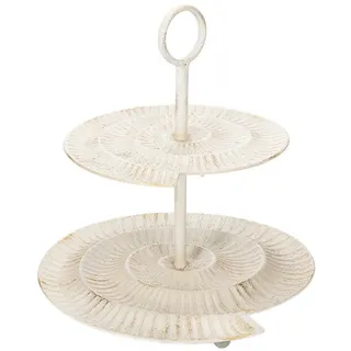 Viana Dekotablett Etagere im Vintage-Stil für kreative Dekoration und stilvolles weiß