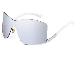 GelldG Sonnenbrille Polarisierte Sportbrille für Herren Damen, winddicht Radsportbrille weiß