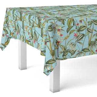 ECOMMERC3 Wachstuchtischdecke abwaschbar rechteckig 220x140 Amazonas Blau | Für den Tisch mit Platz für alle, maritimes Dessin, wasserdicht, abwischbar mit feuchtem Tuch, aus Spanien