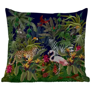 MuchoWow Dekokissen Dschungeltiere - Natur - Jungen - Mädchen - Flamingo - Zebra, Kissenhülle für den Außenbereich, Outdoor, Kissen, 50x50 cm bunt 50 cm x 15 cm x 50 cm