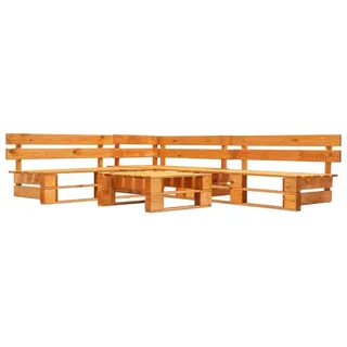 furnicato Gartenlounge-Set Paletten-Sofa-Set 220x176x55 cm Honigbraun Massivholz, (1-tlg), Witterungsbeständige Sitzgruppe mit Couchtisch für den Garten braun