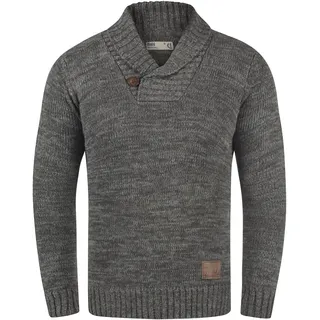 Schalkragenpullover SOLID "Schalkragenpullover SDPhil", Herren, Gr. S, grau (dunkelgrau), Obermaterial: 100% Baumwolle CO., Pullover