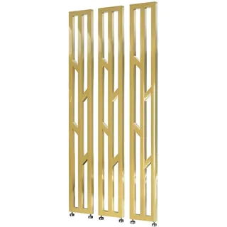 Snaweo Paravent Raumteiler, Trennwand-Sule fr den Eingangsbereich aus Eisen, hohe, bodenstehende Trennwand, verstellbare Füße, ohne Bohren, für Eingangsbereich, Büro, Badezimmer(Gold,160cm/62.9in/5.24