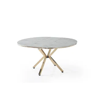 Esstisch Marmor Komfortabel Modern Ausziehbar Beige Rund Geräumig