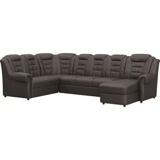 Home Affaire Wohnlandschaft HOME AFFAIRE "Boston U-Form", braun (mud), B:333cm H:102cm T:216cm, 64% Polyurethan, 25% Polyester, 11% Baumwolle, Sofas, Wohnlandschaft, mit hoher Rückenlehne, wahlweise mit Bettfunktion & Stauraum