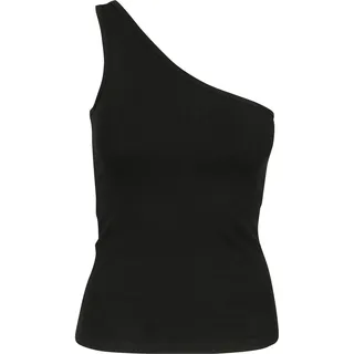 URBAN CLASSICS Ladies Asymmetric Top - Schwarz