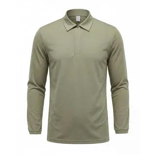 Allthemen Langarm-Poloshirt Langarm-Poloshirt mit Polokragen Herren Business-Stil grün XL