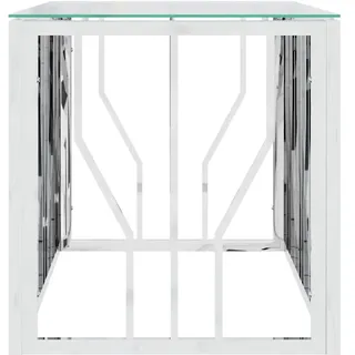 vidaXL Couchtisch Silber Edelstahl 110 x 45 x 45 cm