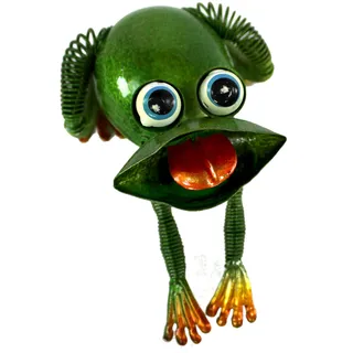DARO DEKO Metall Figur Frosch sitzend 14 x 8cm 1 Stück