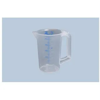 Hünersdorff Messkanne 500 ml, PP, 2 Skalen geschlossener Griff, transparent