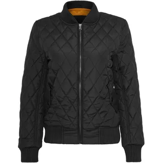 URBAN CLASSICS Damen Diamond Quilt Nylon Jacket Jacke, Black, XS