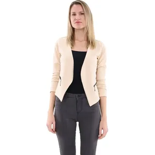 malito more than fashion Jackenblazer malito Damen Blazer ohne Kragen, Sakko im Basic Look, Kurzjacke mit Sweatblazer im Basic-Look weiß L