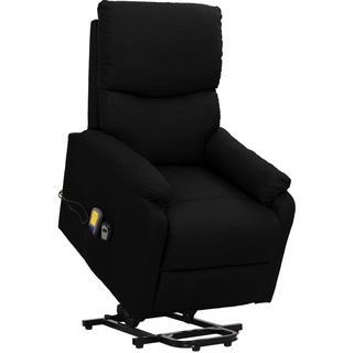 vidaXL Massagesessel, Elektrischer Sessel mit Aufstehhilfe, Relaxsessel mit Liegefunktion Vibrationsfunktion, Fernsehsessel Aufstehsessel Verstellbar, Schwarz Stoff