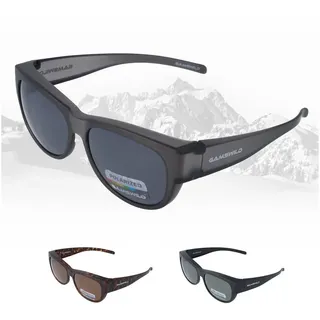 Gamswild Sonnenbrille UV400 Sportbrille Überbrille, polarisiert, universelle Passform Damen Herren Modell WS4032 in schwarz, braun, grau grau