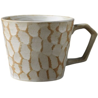 YlobdolY 350ml großer Keramik-Kaffeebecher mit Henkel, Neuheit Steingut Vintage Tee Tasse Espresso Tassen Tassen für Büro und Haus, einzigartiges Geschenk für Männer Frauen,White