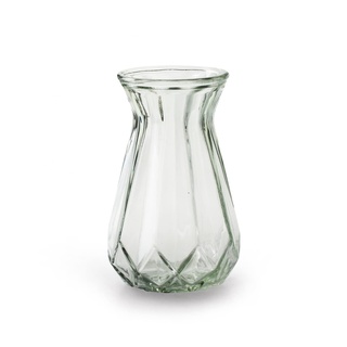 6 x stilvolle Vasen aus Glas im Vintage-Look H ca. 15 cm - Glasvasen für die Tischdeko - Blumenvasen - Tischvasen - Vasen Set Farbe Grace H 15 cm - Ø 10 cm