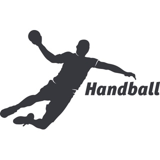GRAZDesign Wandtattoo Handball Kinderzimmer | Wandaufkleber Teenager Sportler Spieler | Wandsticker Turnhalle Sport Jugendzimmer - 91x57cm / 073 dunkelgrau