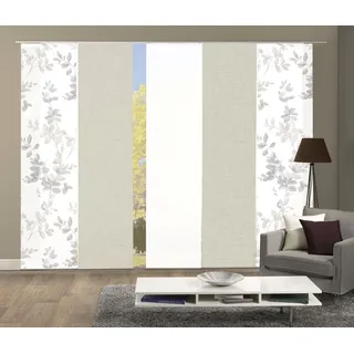 HOME WOHNIDEEN Schiebegardine HOME WOHNIDEEN "5er SET" Gr. 1, beige (sand), B:60cm H:245cm, Polyester, Gardinen, Schiebevorhang Digidruck 5er Set AYLA