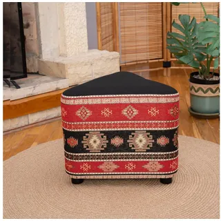 Dekorist Pouf Dekorist Pouf Hocker, Dreieck Sitzpouf, Sitzhocker, Sitzpuff, Fußhocke rot|schwarz