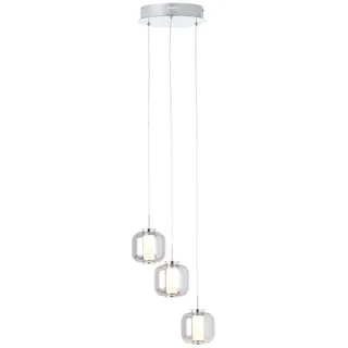 Brilliant Rafa 3-flg. 5,67W LED integriert 60 cm Rondell chrom/rauchglas
