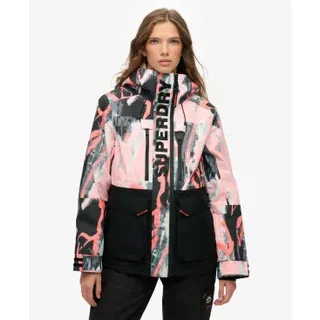 Superdry für Damen. WS110181A Ultimate Freestyle Skijacke rosa (S), Lässig, Sportlich, Polyester, Schnee